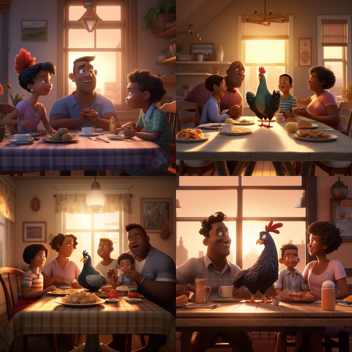 Harmonic Dawn: A Pixar Animation Breakfast Scene