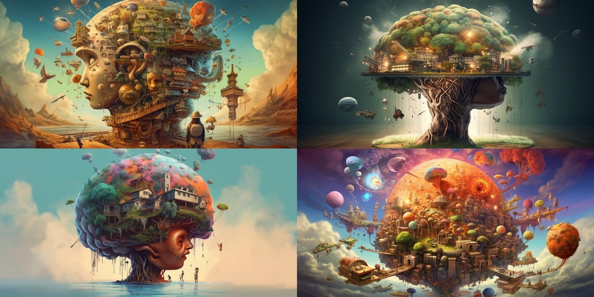 A Surrealistic 3D Vision of Super Intelligence