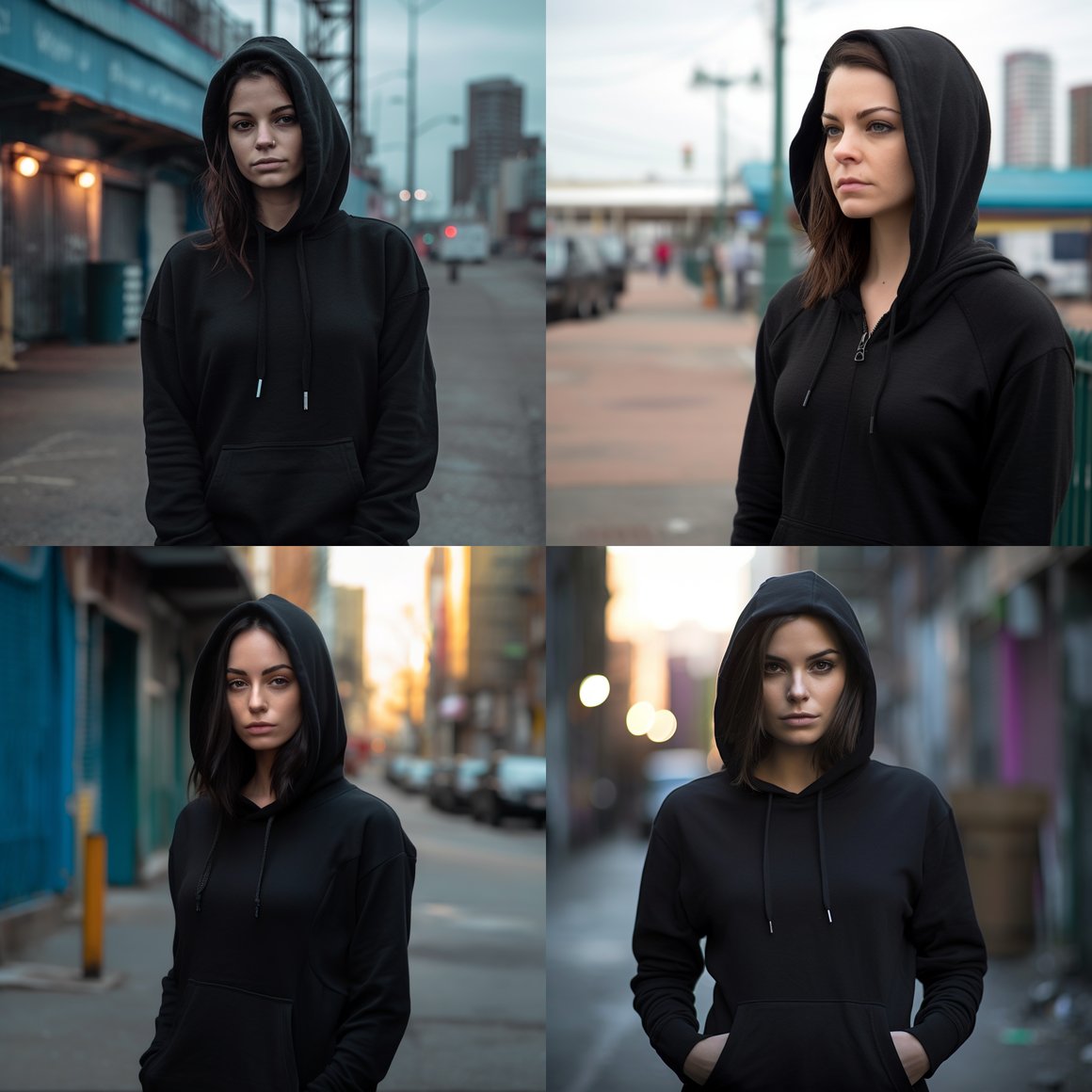 Brooklyn Views: Mid-Journey Posing in Black Hoodie