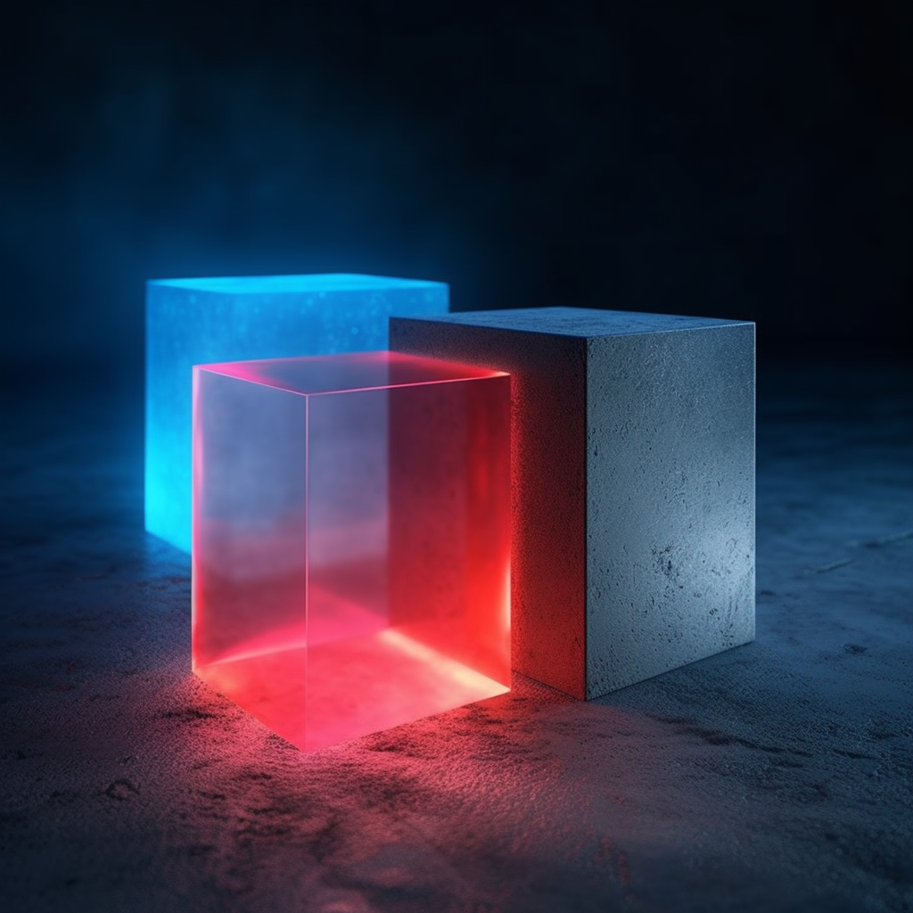 Neon Geometry: Staggered Cubes in a Futuristic Voyage