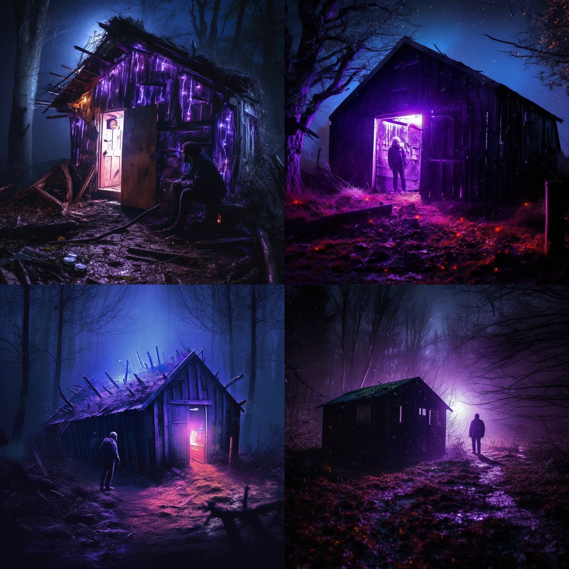 Desolation in Luminary Shadows: A Midnight Forest Encounter