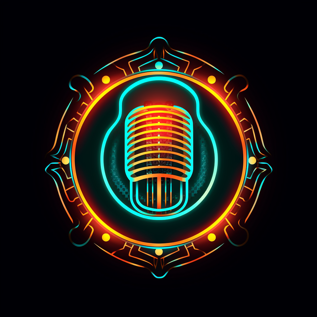 Neon Microphone Logo Design Development
