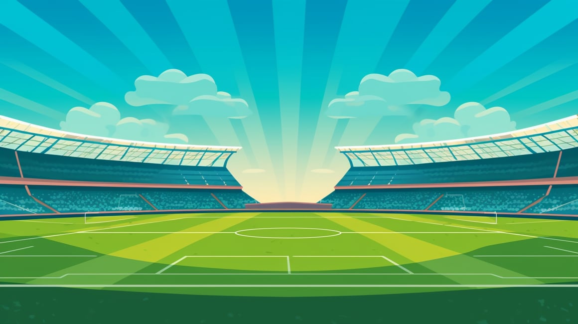 Children's Vector Art Fantasy Football Stadium Green Screen Background