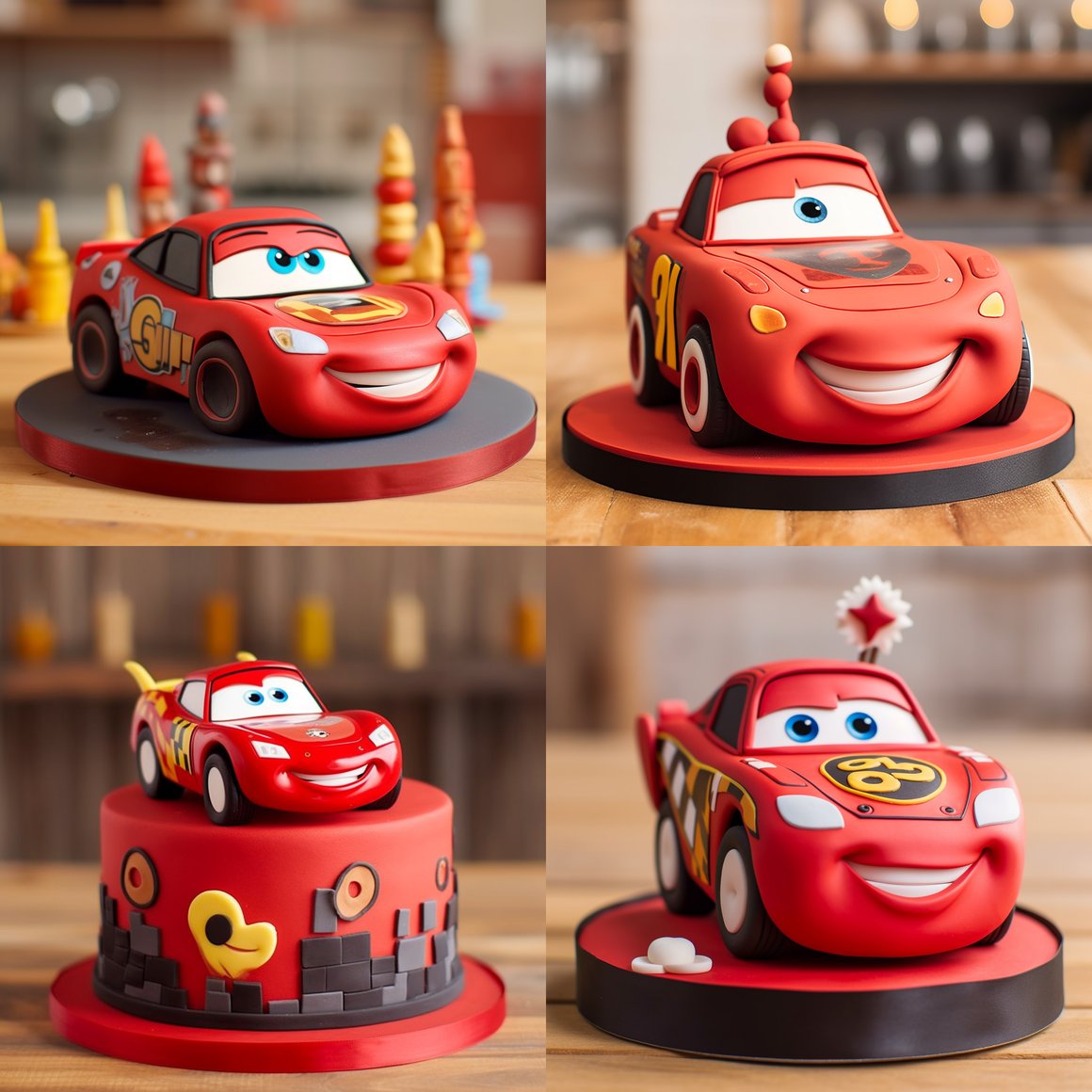 Halfway Through Your Lightning McQueen Fondant Cake Creation