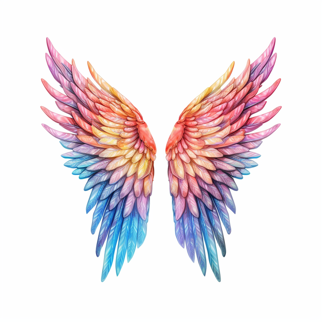 Extra-Long Angel Wings Cosplay Clipart in Mid-Journey Theme