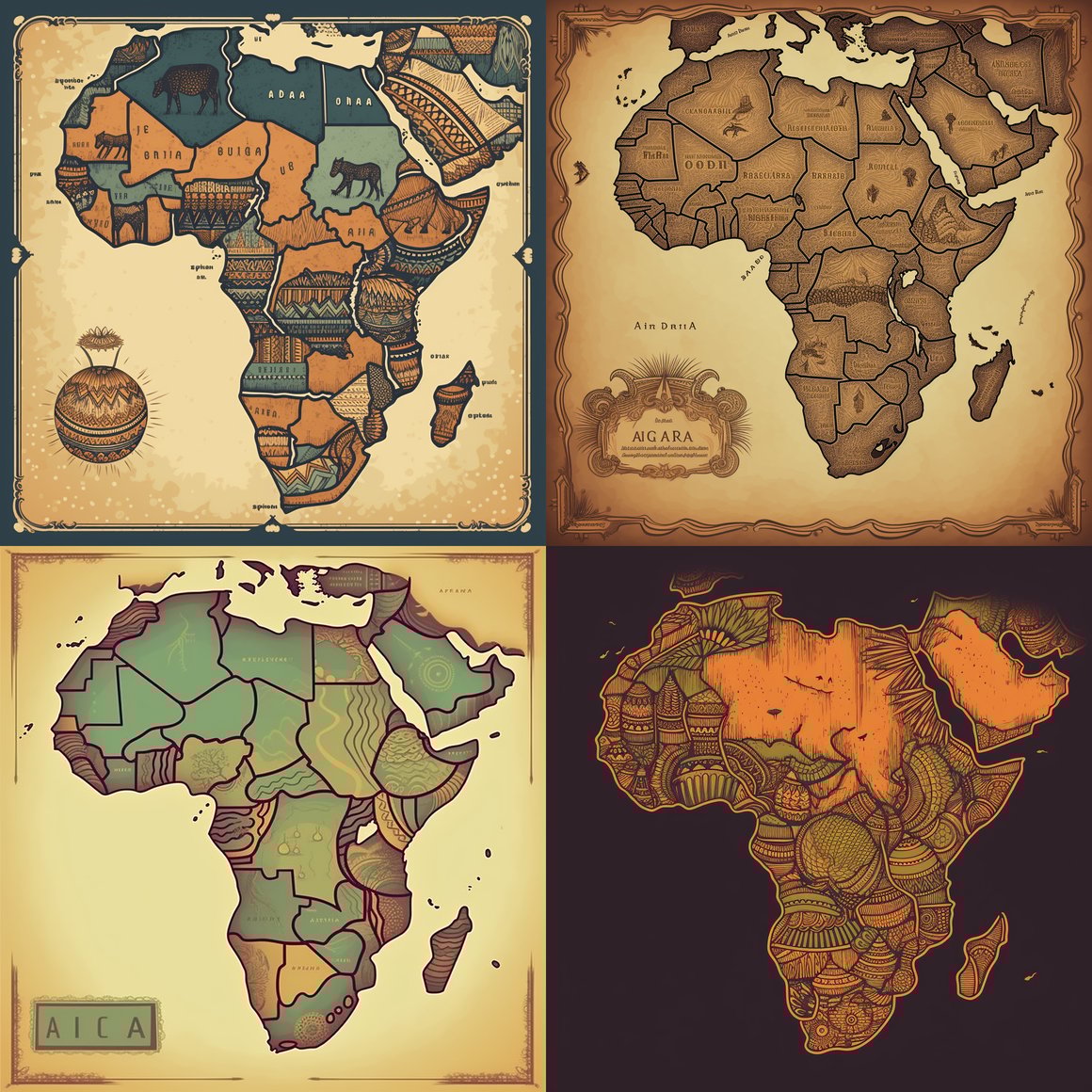 Hand-Drawn African Continent: A Graphic Design Exploration