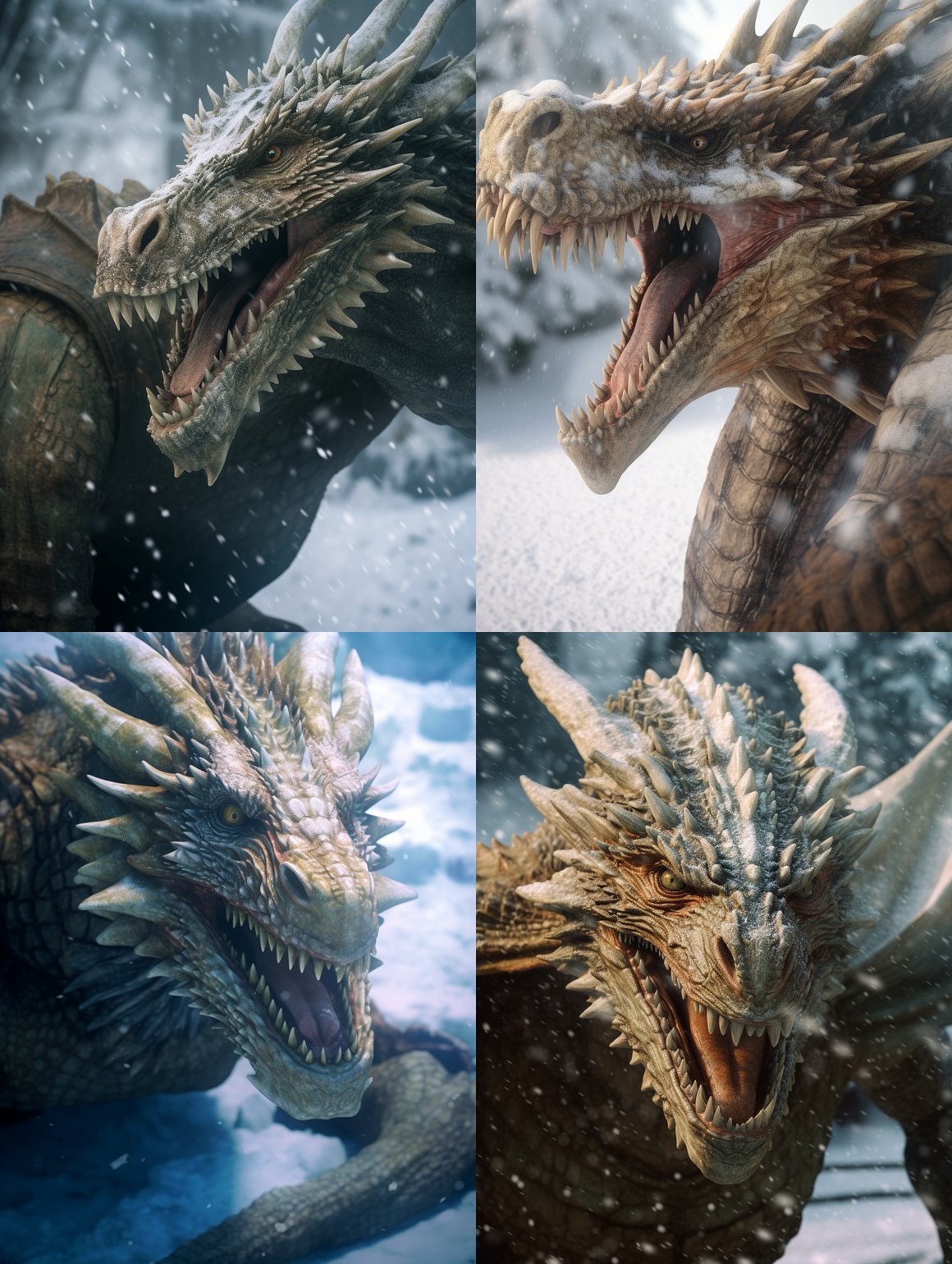 Detailed Mid-Journey Dragon Clash in Ultra-Real 4K Film Photography