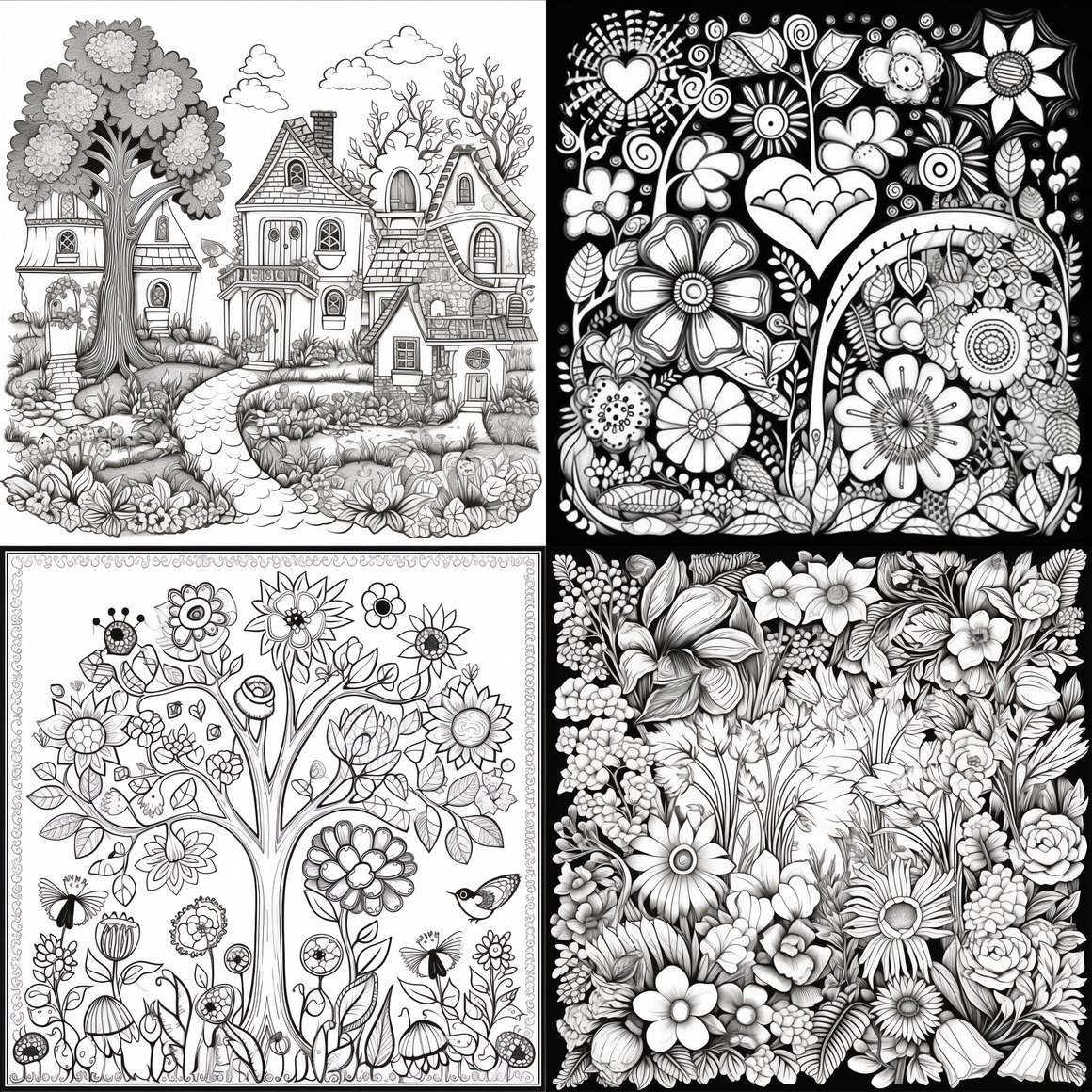 Create a Nature-Themed, Cartoon-Style Coloring Page Border