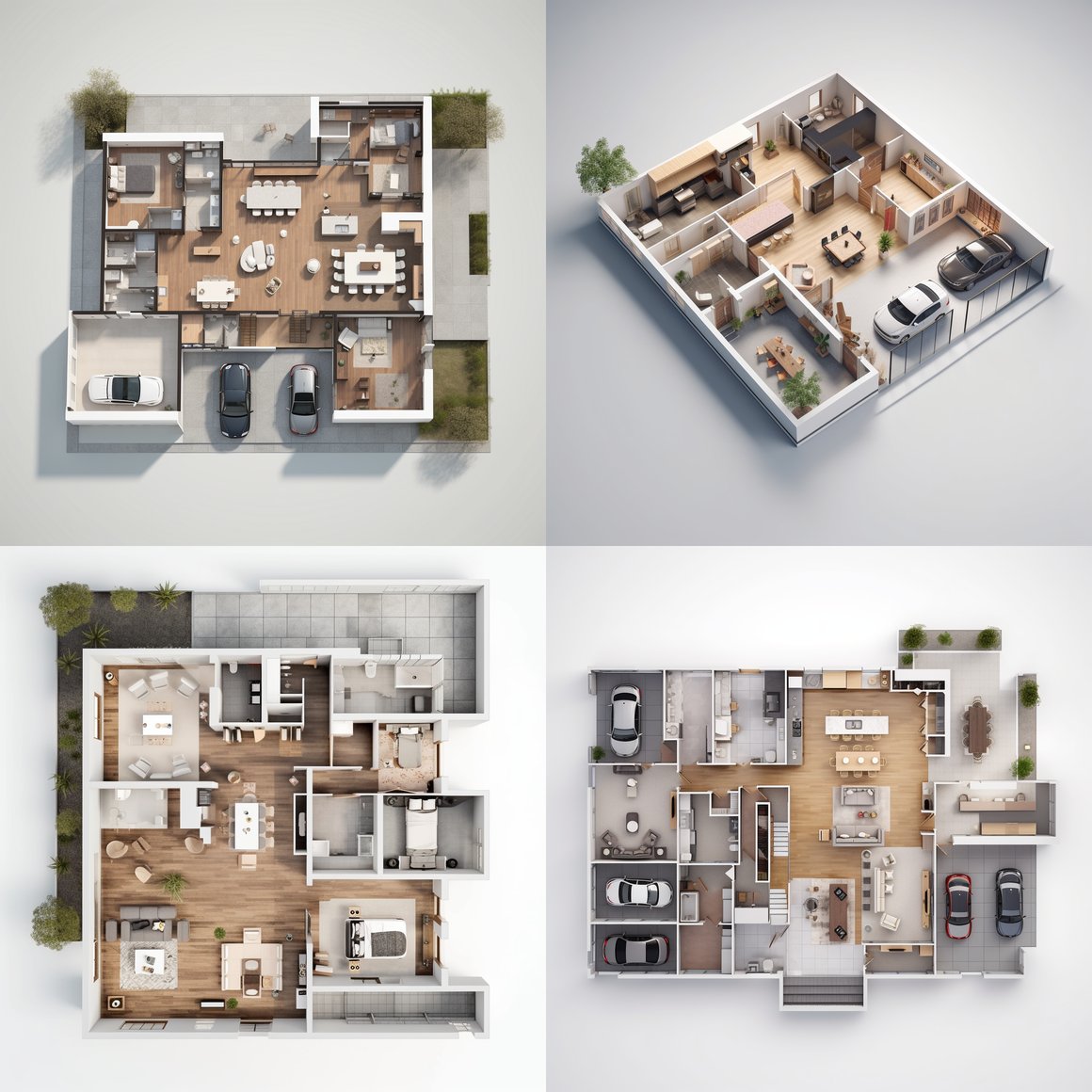 Revised and Simplified House Floor Plan Request for Image Generating AI