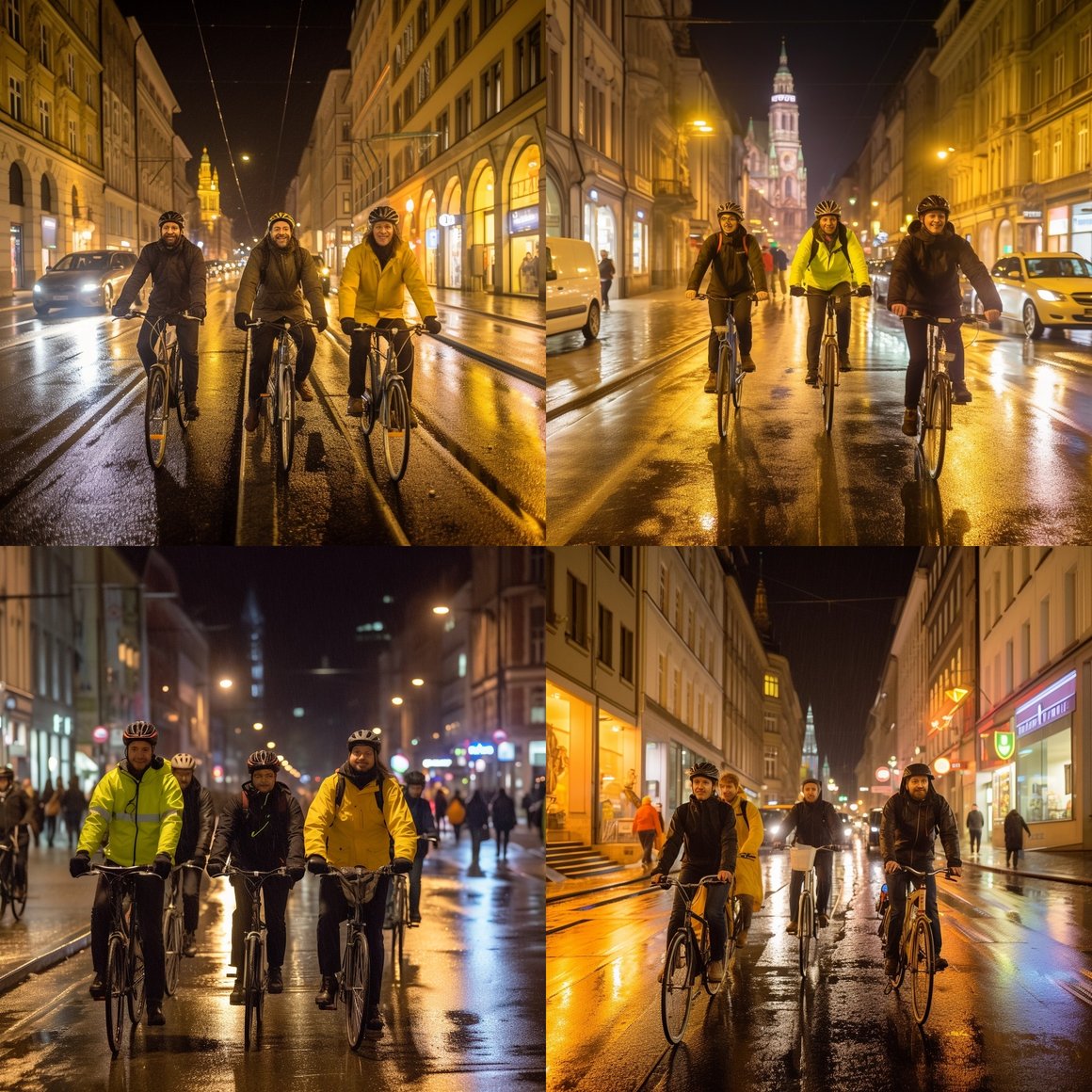 Midnight Bike Ride in Rainy Munich