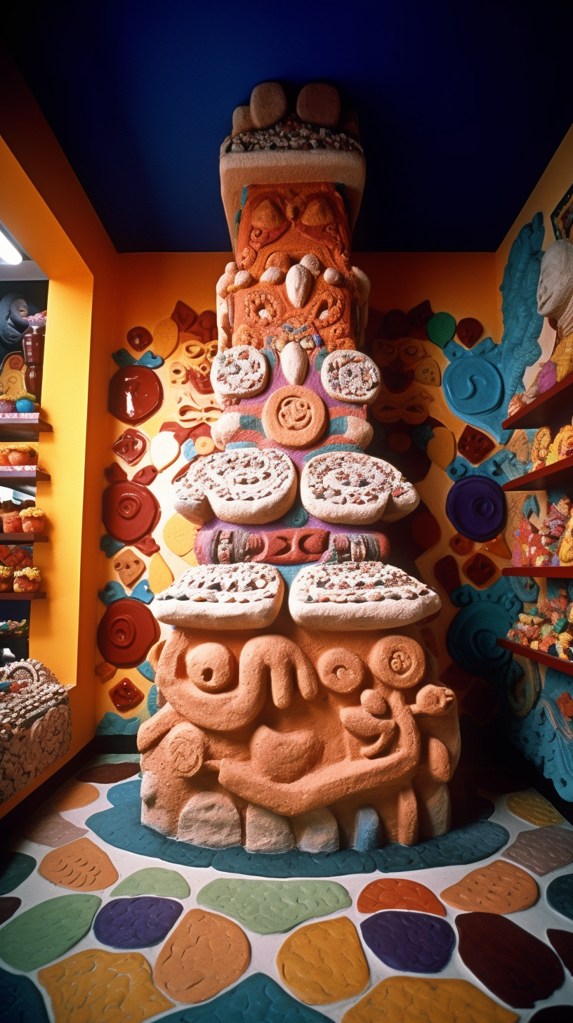 A Surrealistic Mayan Spacecraft Journey