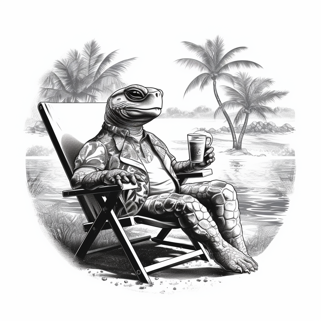 Hawaiian Vacation Turtle Graphic Design Challenge