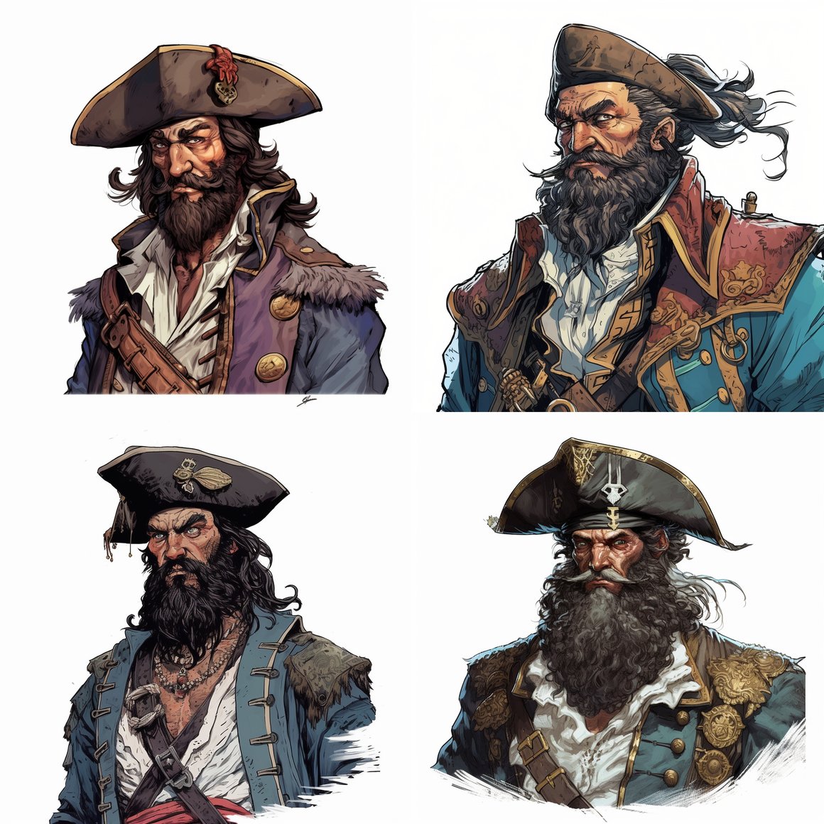 Blackbeard Pirate Game Concept Art Progress Version 5.1