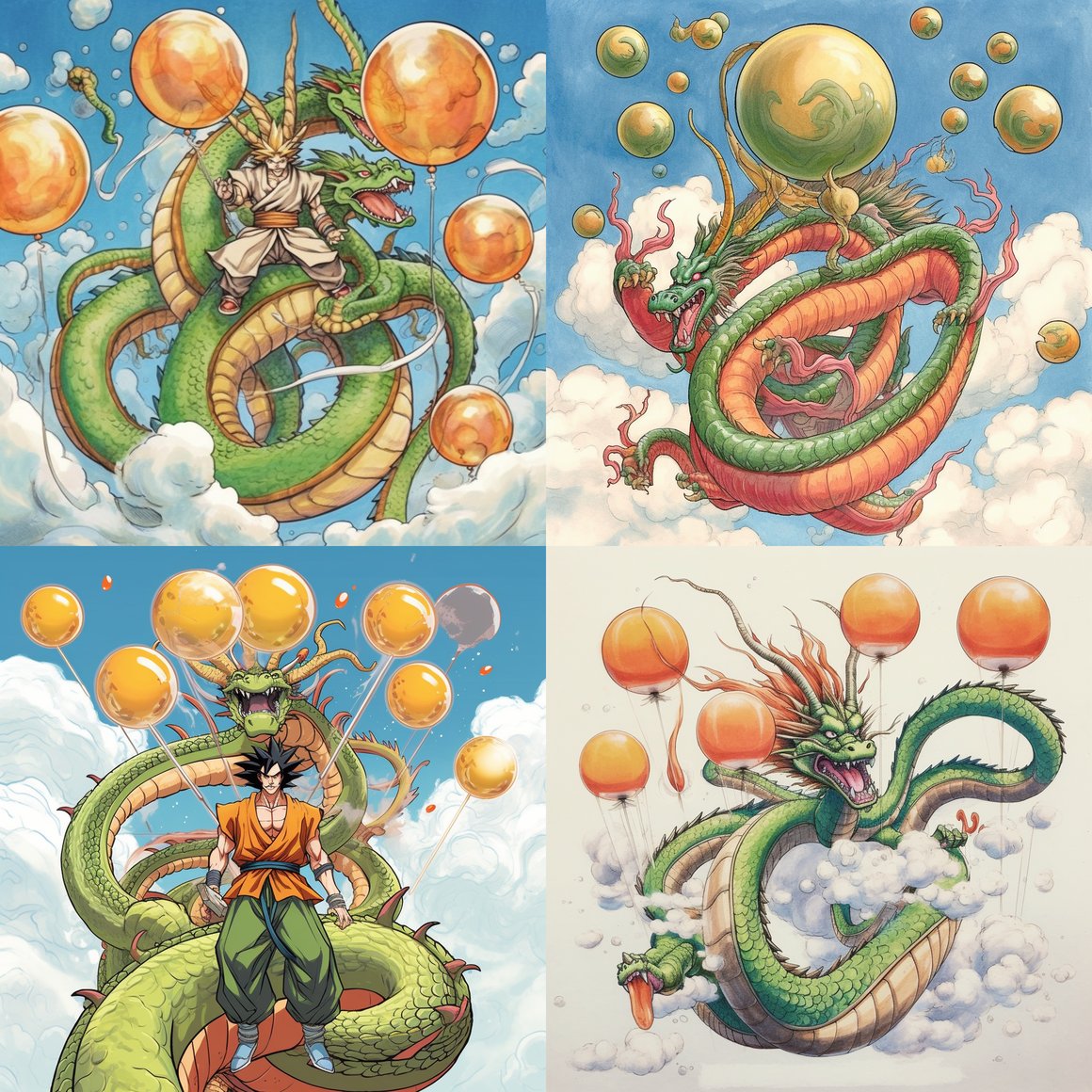 Summoning Shenron: A Mid-Journey Anime Art Scene