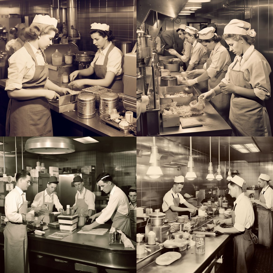 Retro McDonald's Kitchen Workflow: A 1940's Snapshot