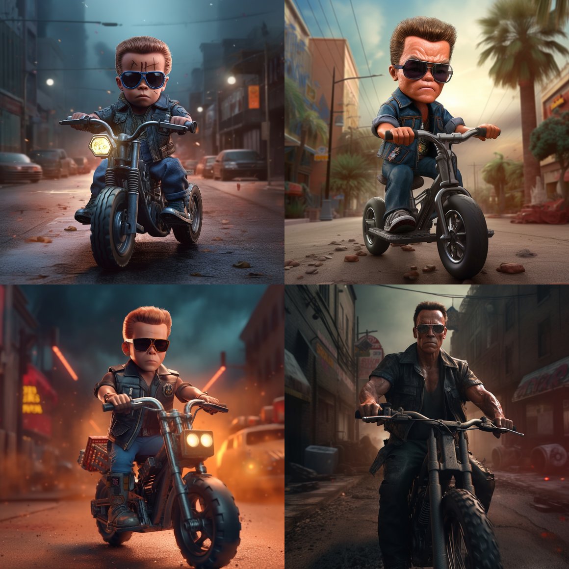 Arnold Terminator's 8K Ultra-Realistic Bike Ride