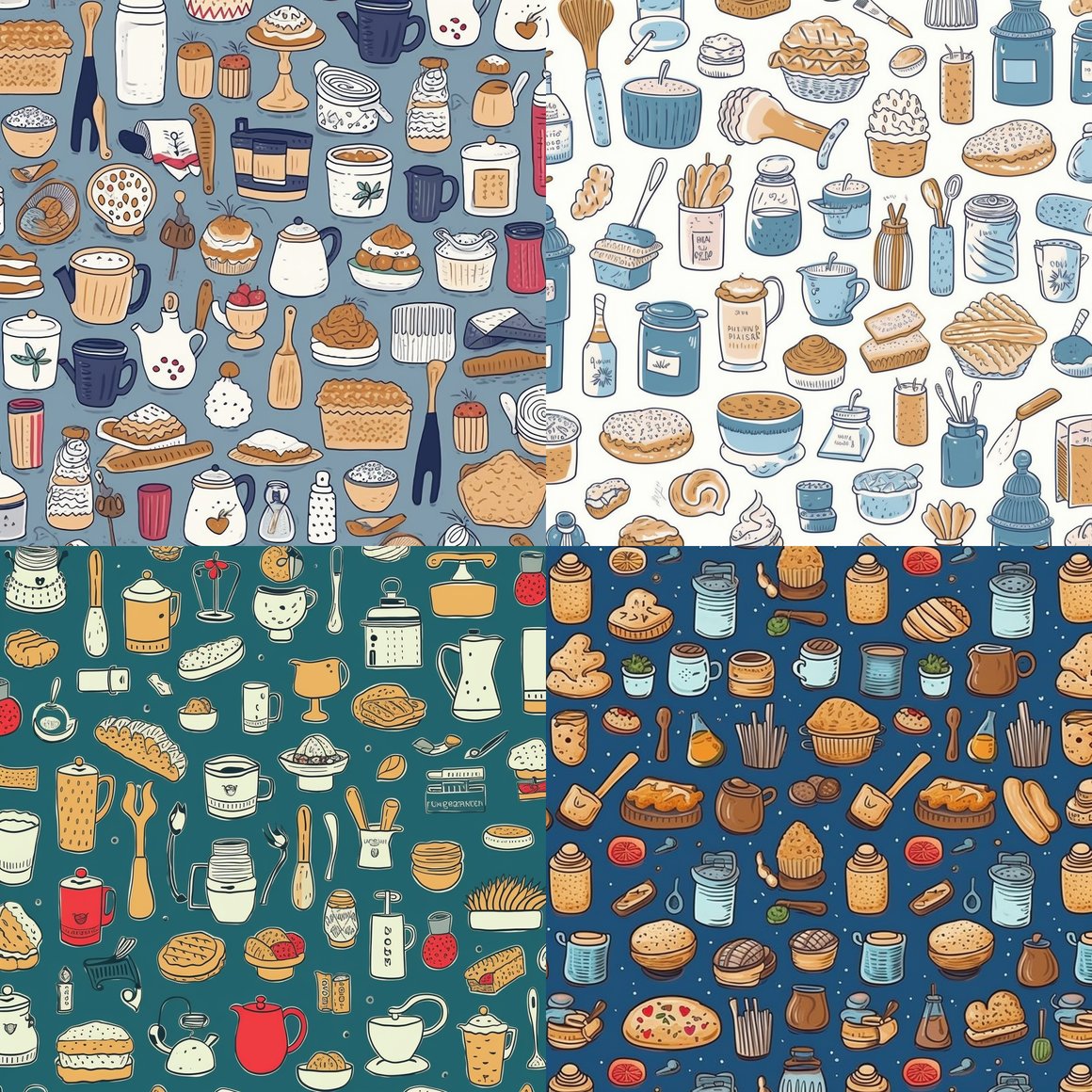 Artisan Baking Icon Patterns for Modern Textiles