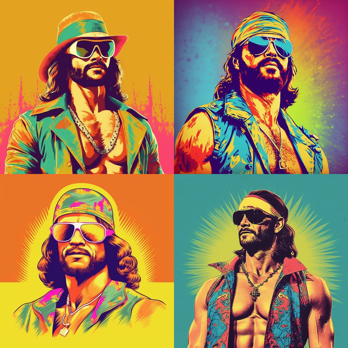 Retro 70s Depiction of Macho Man Randy Savage