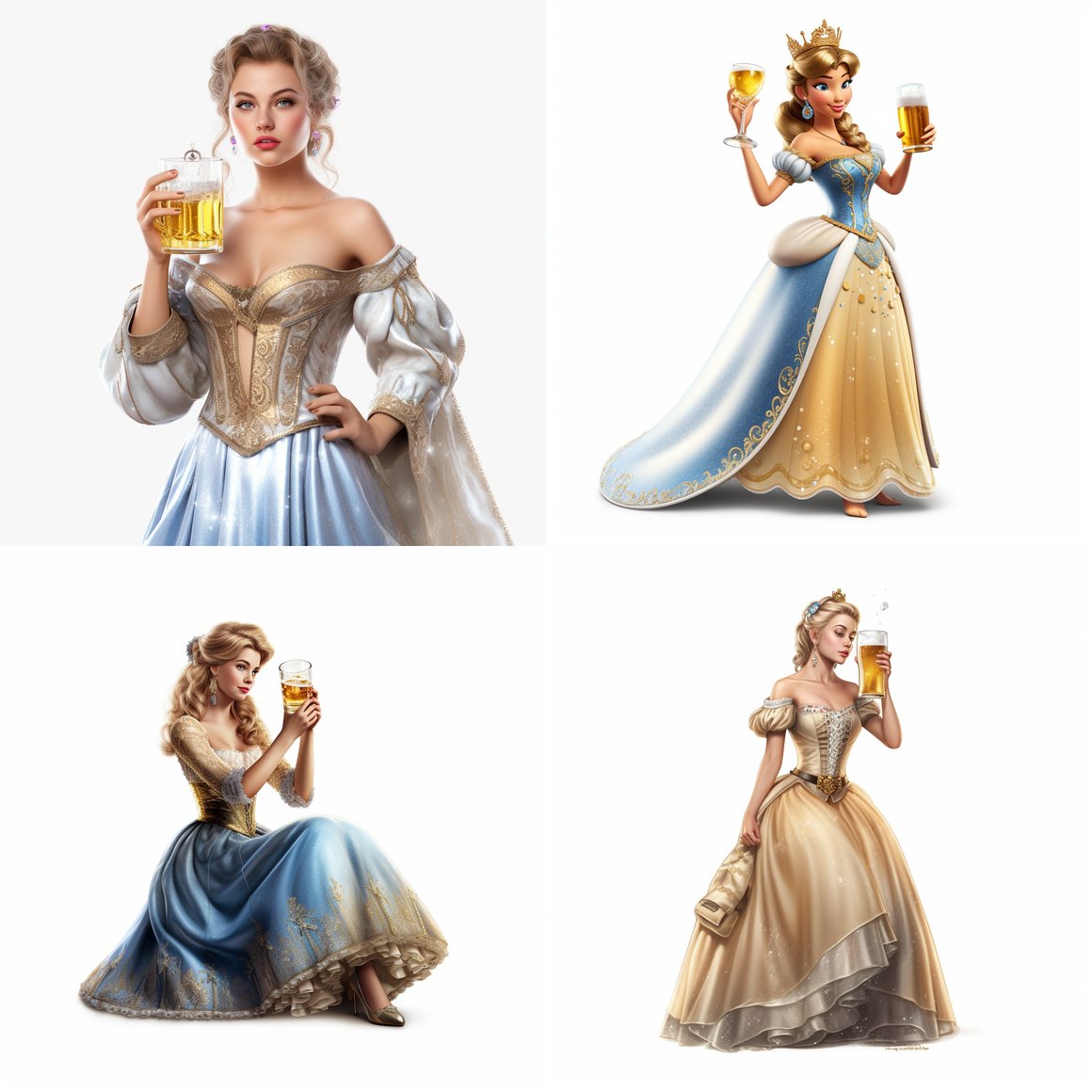 Cinderella's Modern Revel: Mid-Journey Illustration