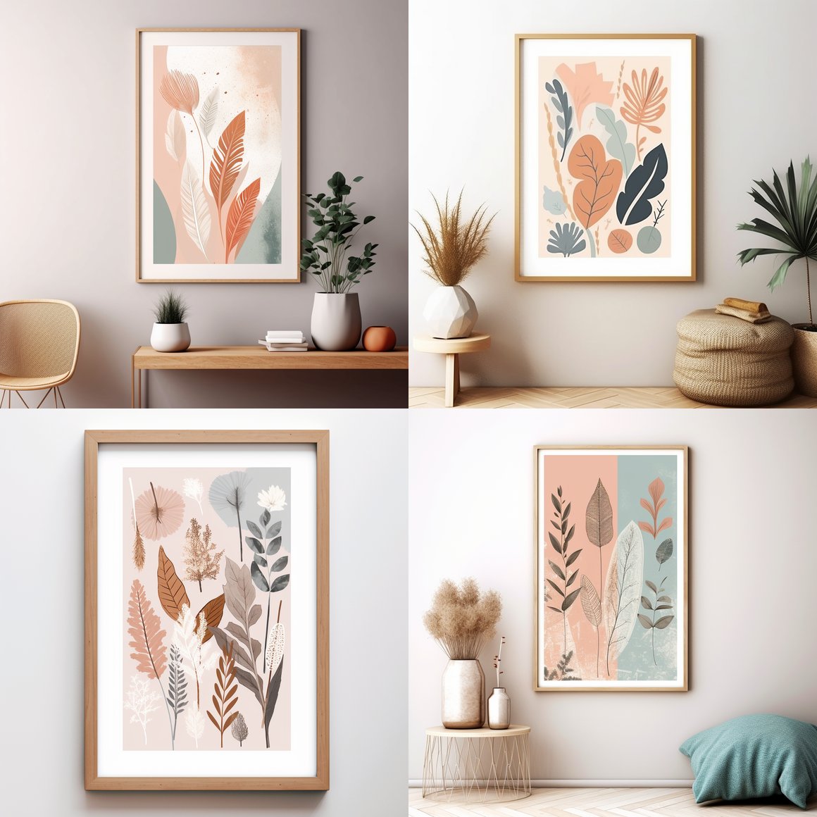 Summer Pastel Boho Botanical Abstract Journey
