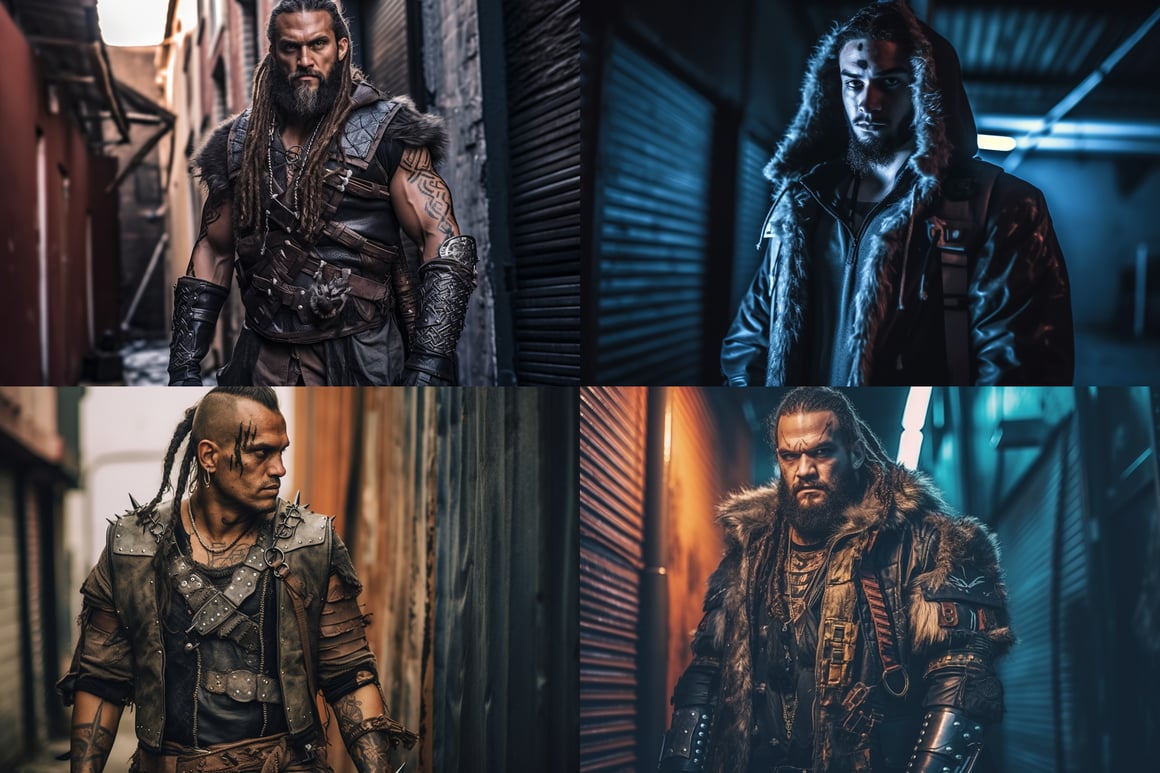 Neo-Viking Ronin: An Apocalyptic Cyberpunk Encounter