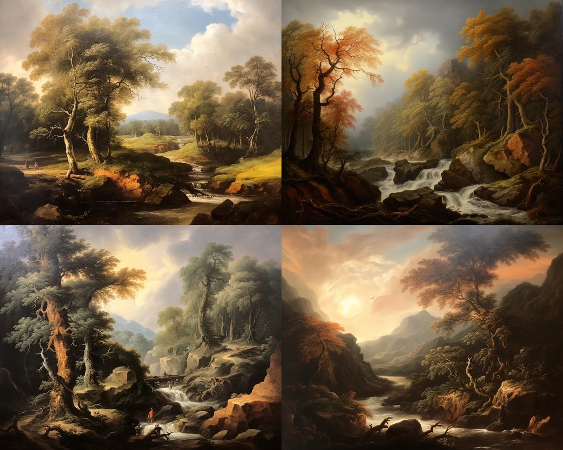 Classical 18th Century River Landscape in 4k