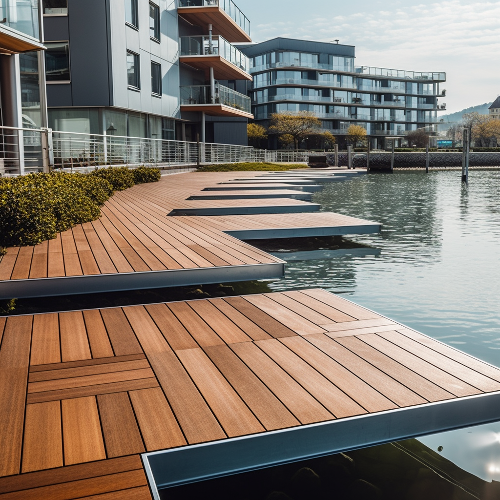 Floating Aluminium Platform Waterfront Development Project - 4K Photo ...