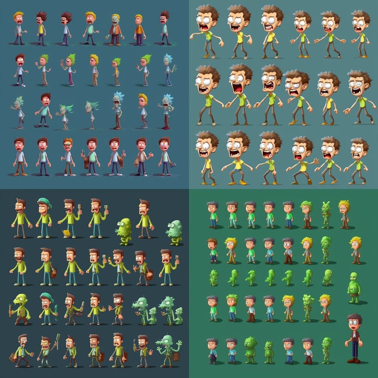 Ultra-HD 8k Rick and Morty Idle Animation Sprite Sheet Prompt | NeoPrompt