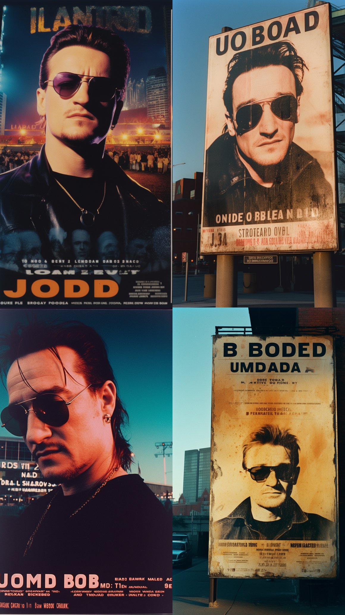 Retro U2 Concert Poster Re-imagining in Photorealistic Wideangle View