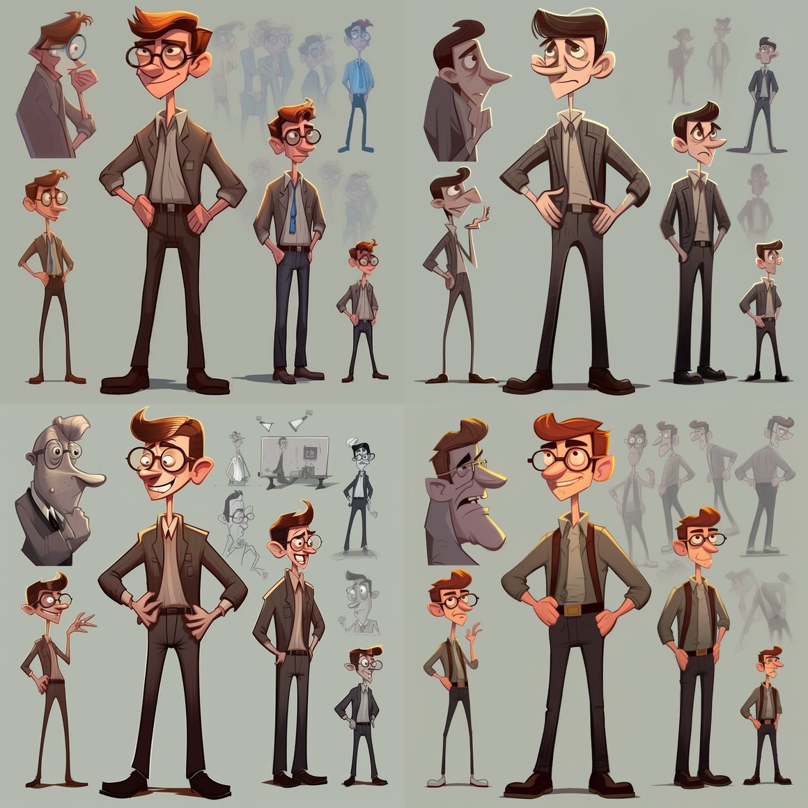 Detailed Full-Body Turnaround Sheet Of Mad Men-Inspired Late Night Host From FX Archer