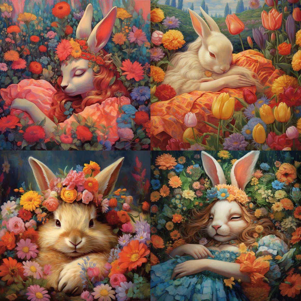 Restful Respite: A Bunny Princess's Reprieve