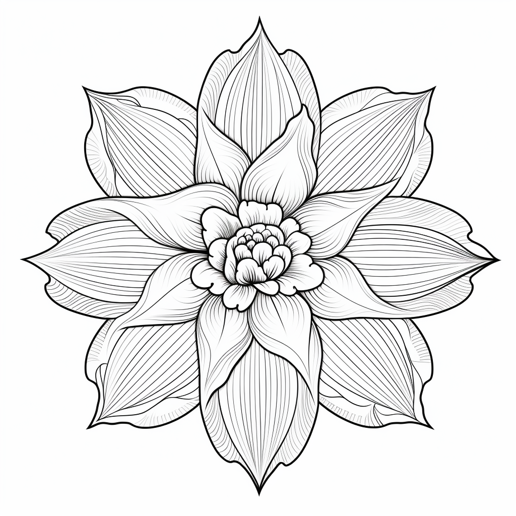HD Daffodil Themed Coloring Page for Adults