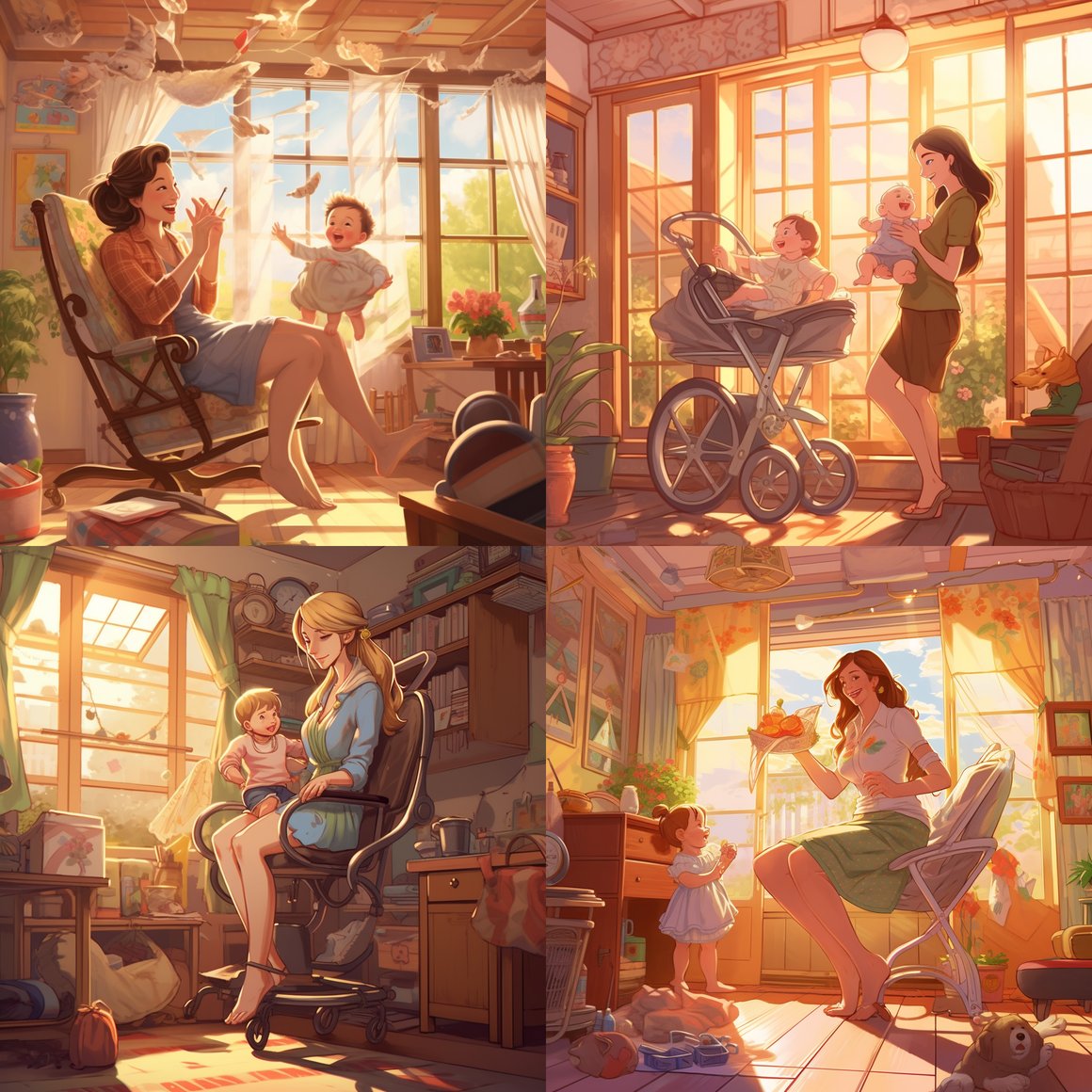 Sun-drenched Playtime: A Moment of Motherhood Love in Anime