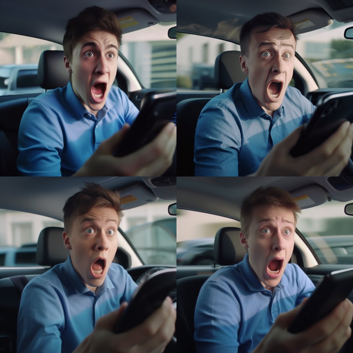 Near Collision - Corporate Driver Distracted by Cellphone