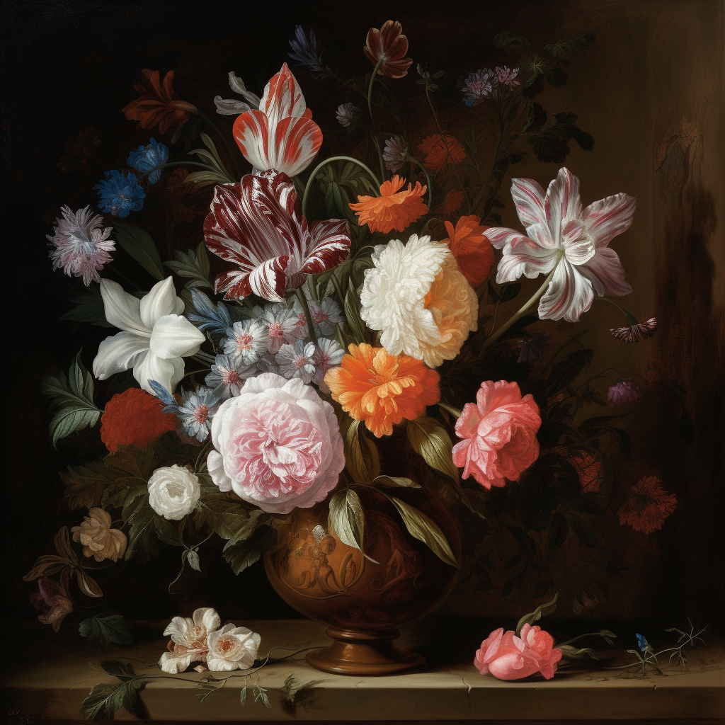 Harvest of Colors: A Floral Symphony in Dutch Master Style