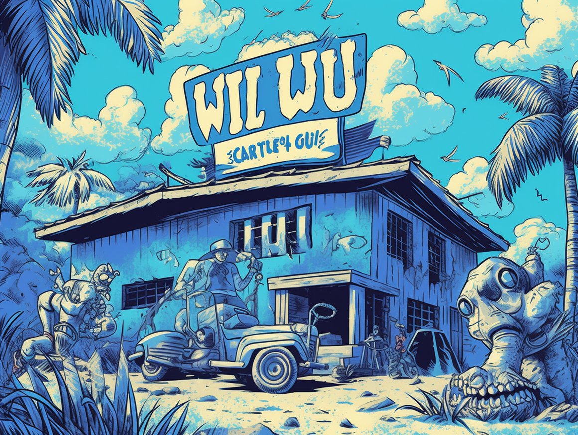 Hawaiian Wild Club Retro Cartoon Poster Mid-Journey Design