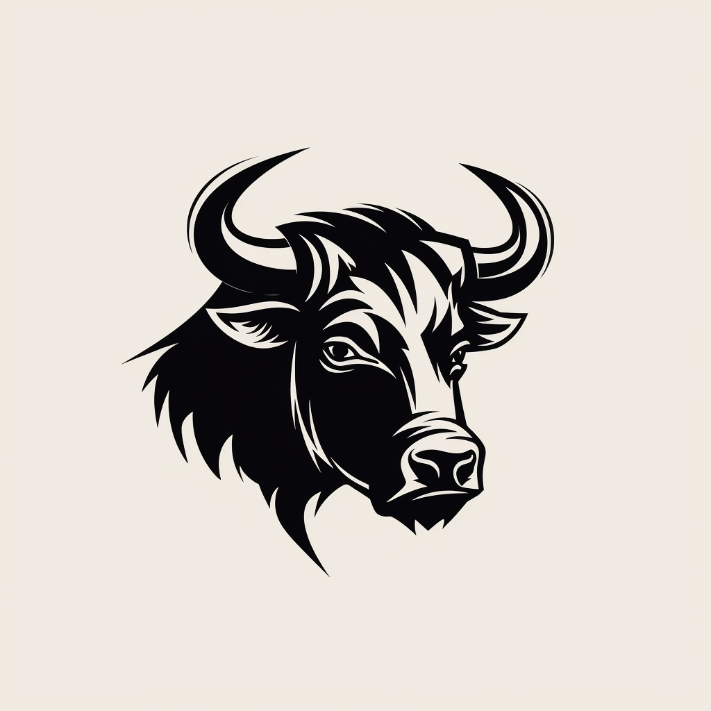 Minimalist Buffalo Line Drawing Logo