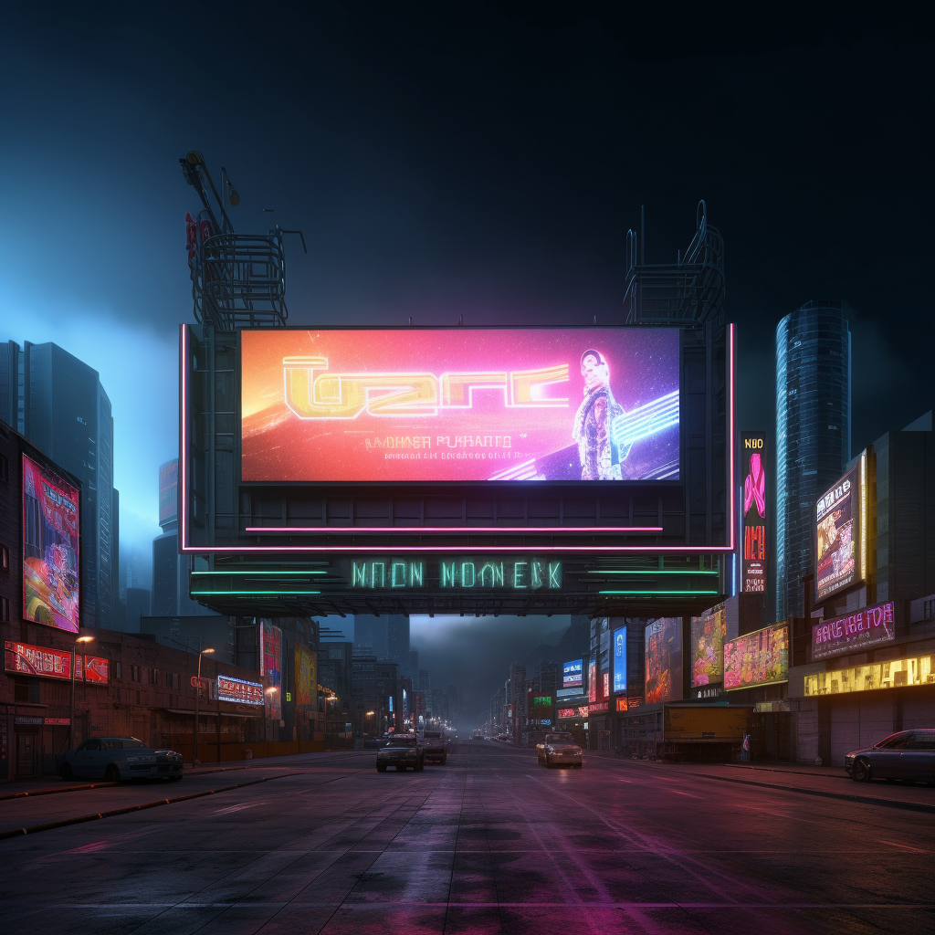Neon Nightscape: A Mid-Journey Prompt in Cyberpunk 2077