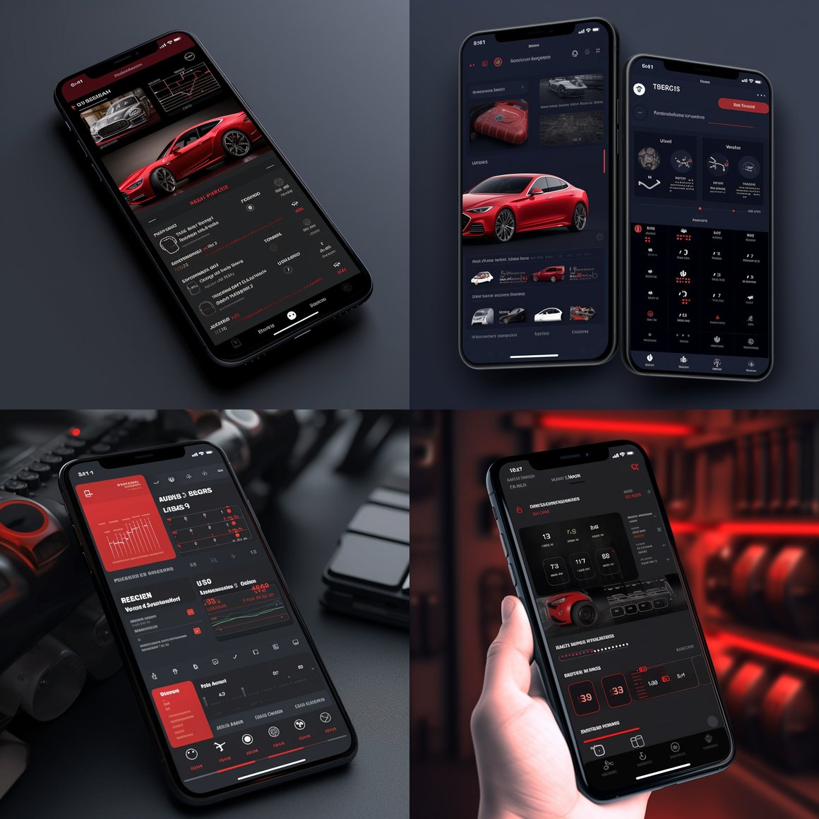 Mid-Journey Automotive Management App Interface Preview