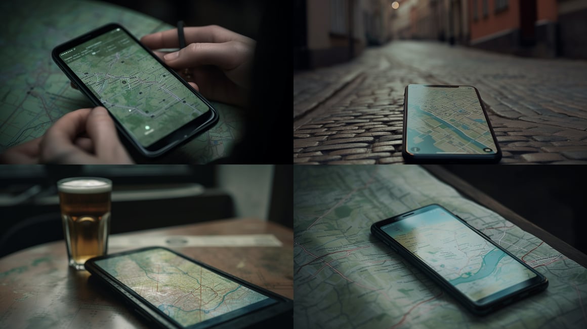 Navigating Beer Road with Google Maps in Cinematic Pastels