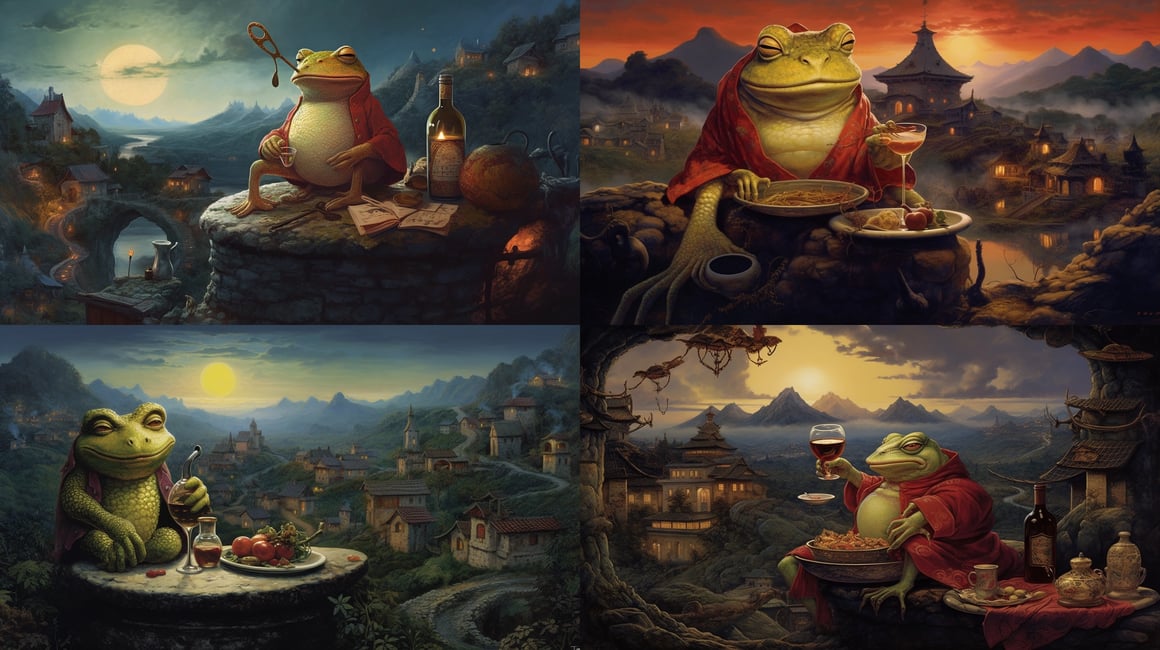 Chronicles of a Wine-guzzling Frog in an Ancient Chinese Village