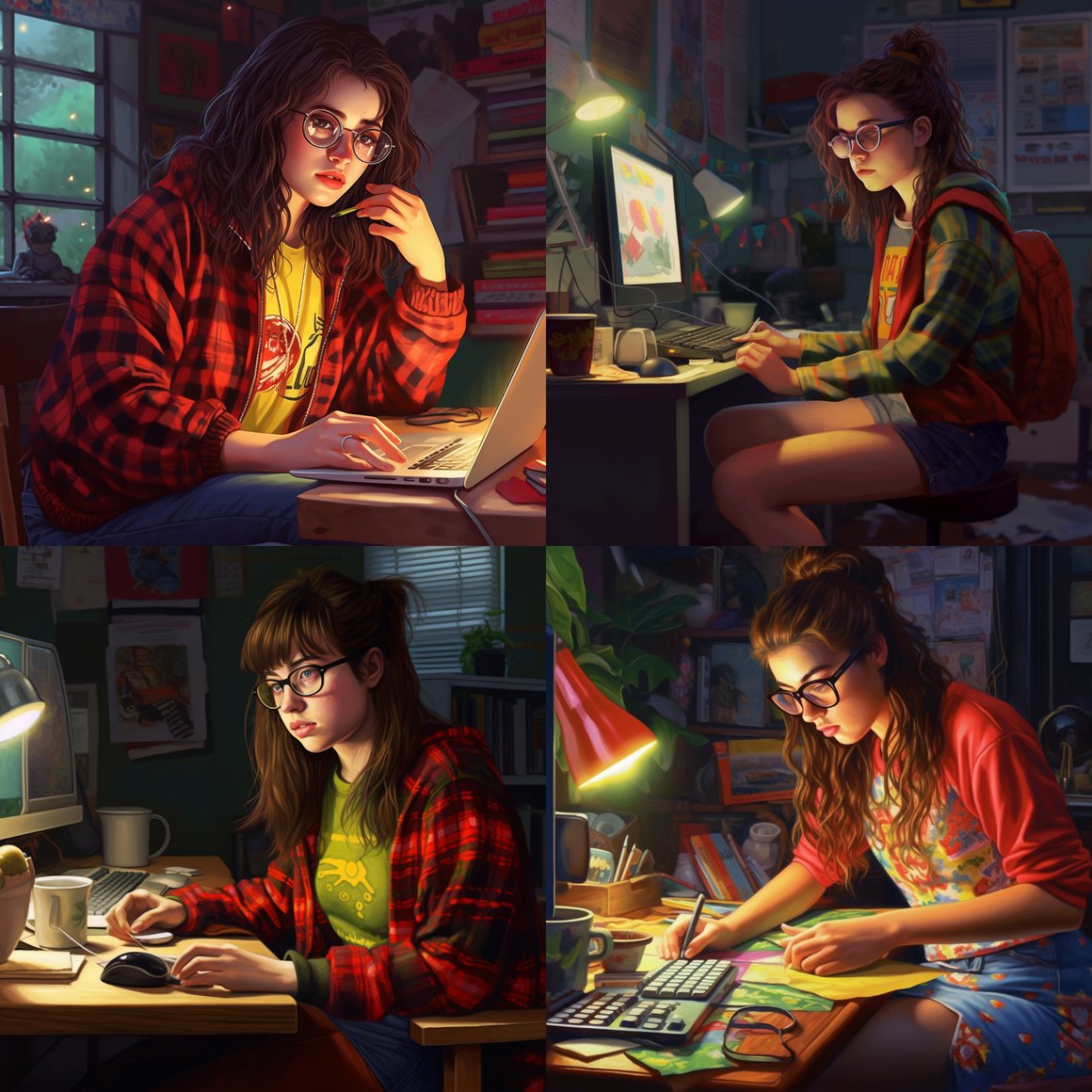 Midnight Digital Odyssey: A Teenage Prodigy at Work
