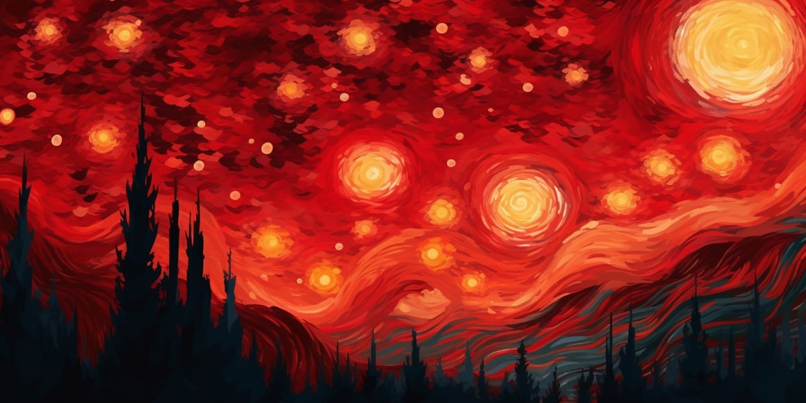 A Midpoint Exploration of Van Gogh's Red Starry Night at 750 Steps