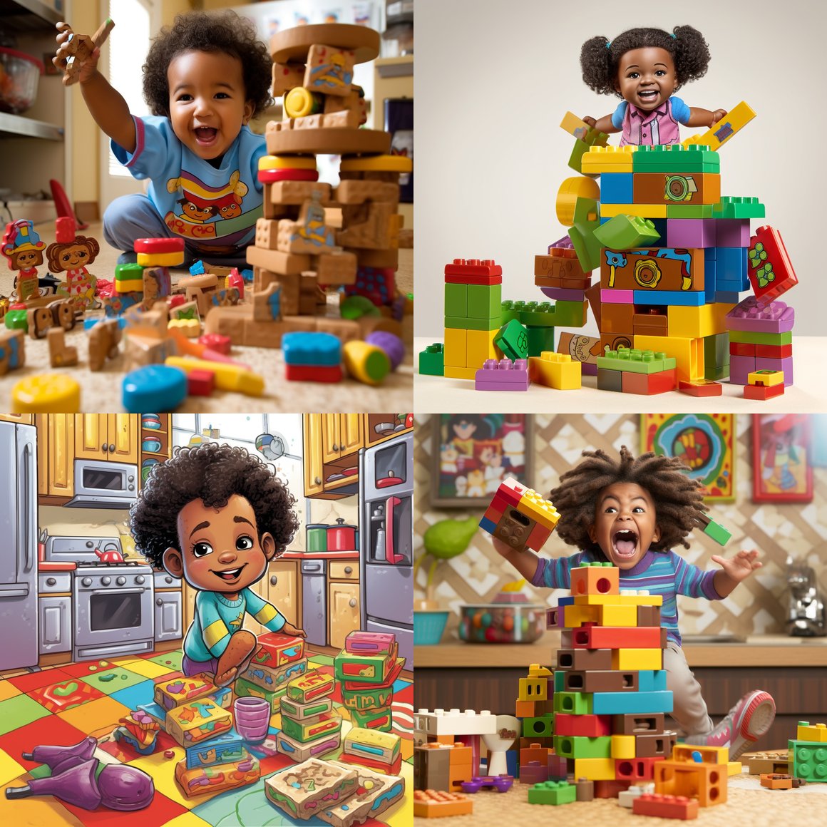 A toddler's delightful pursuit in a lively kitchen