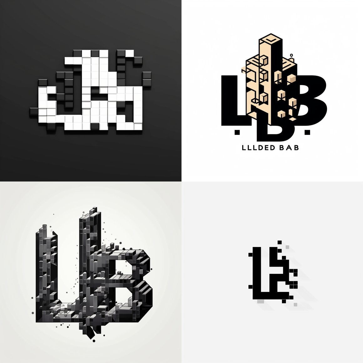 Mid-Trip Pixelated LB Logo Design