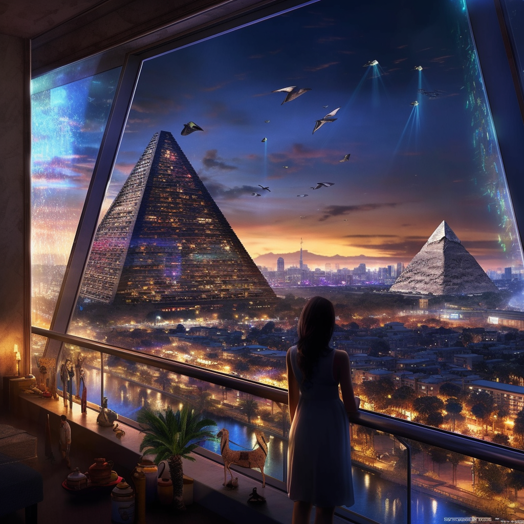 Midnight Glimpse of Luxor's Neo-Egyptian Metropolis