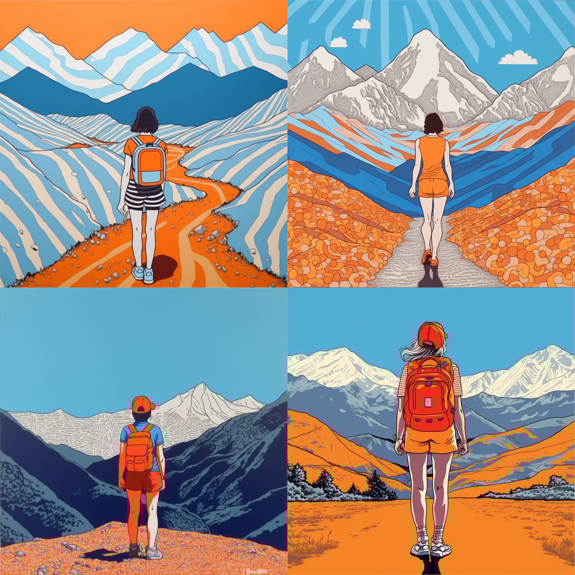 Haring Inspired Mountain Gaze: A Mid-Hike Pause