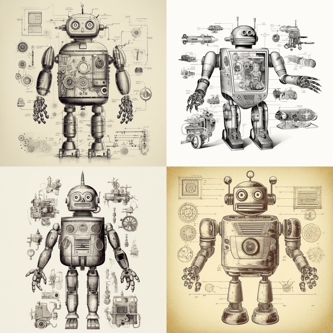 Retro Robotic Woman: A Monochrome Journey