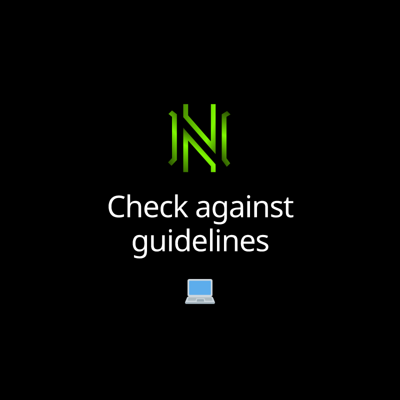 Check against guidelines