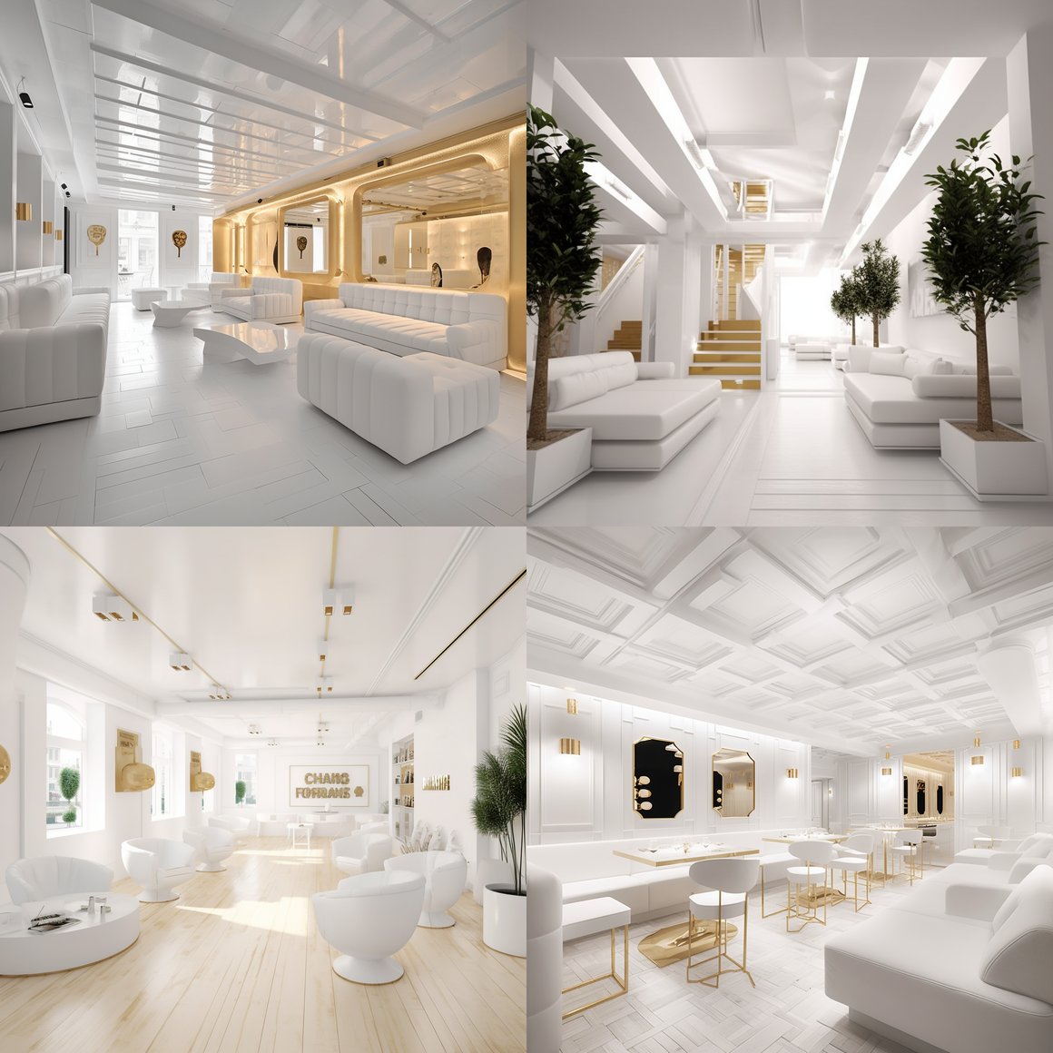 A Tranquil Fusion of Gold, White, and Minimalism